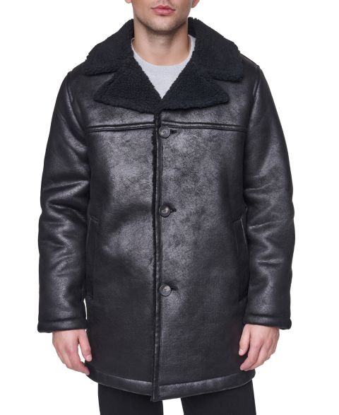 Мужское пальто Levi's Full Length Faux Shearling, цвет: Чёрный