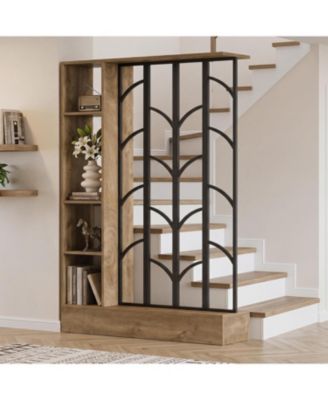 Room Divider with Storage, 71" Freestanding Divider Screen