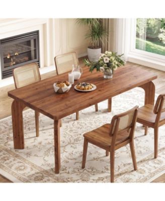 63-Inch Solid Wood Rectangular Dining Table for 4-6