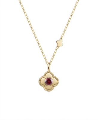 Garnet Clover Pendant Necklace (1/4 ct. t.w.) in 14k Gold