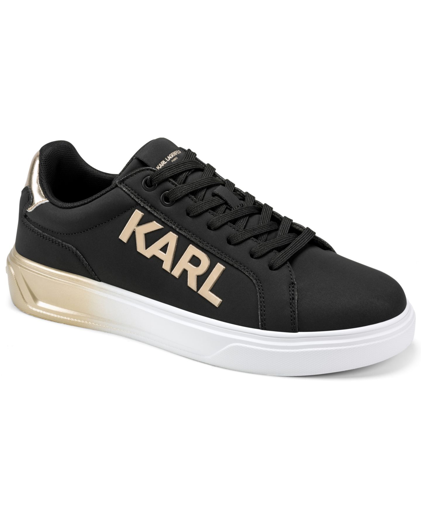 Мужские кроссовки KARL LAGERFELD PARIS Edme Leather, цвет: Чёрный — фото 1