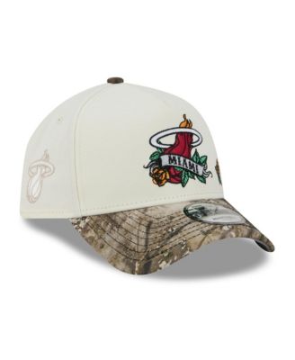 Men's Cream/Camo Miami Heat Rose Banner 9FORTY A-Frame Adjustable Hat