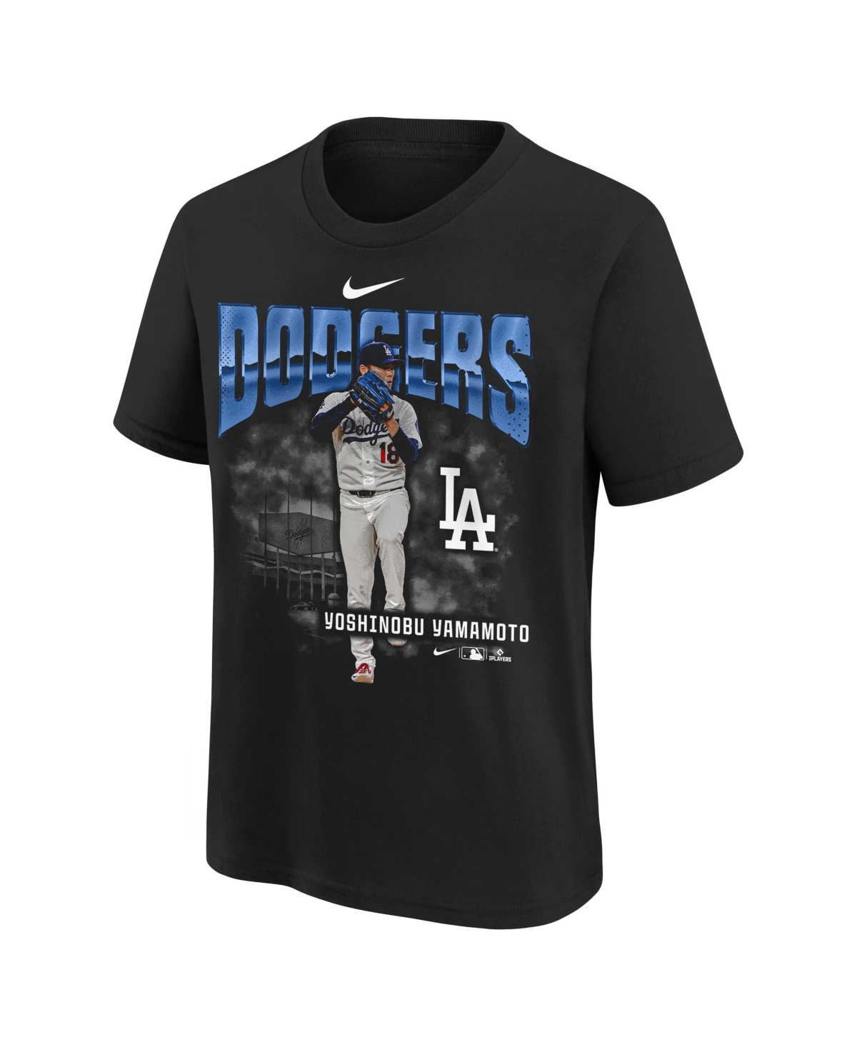 Nike Big Boys' and Girls' Yoshinobu Yamamoto Black Los Angeles Dodgers Oversized Player T-Shirt - Black