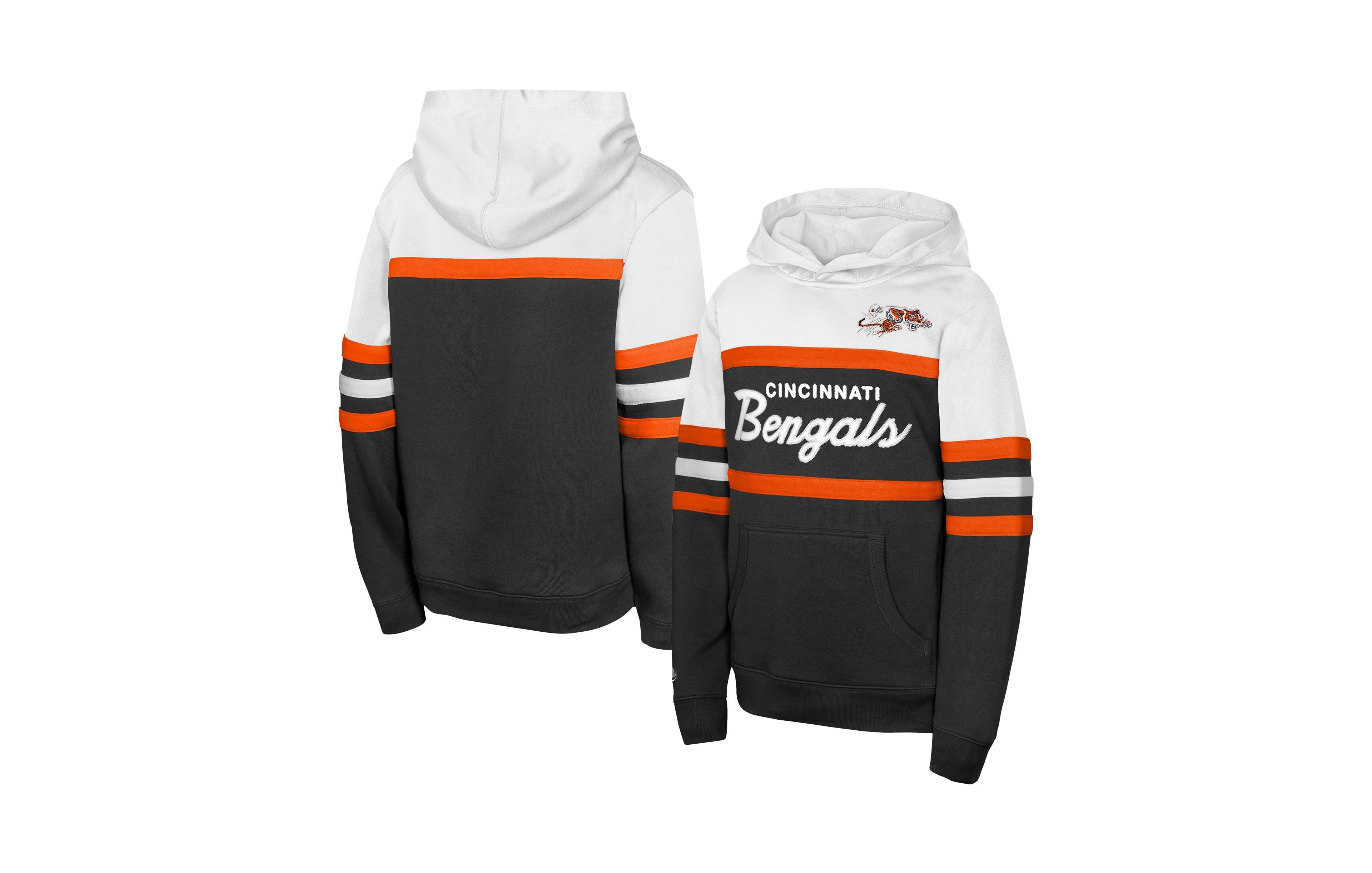 Mitchell & Ness Big Boys' and Girls' Black Cincinnati Bengals Throwback Head Coach Hoodie