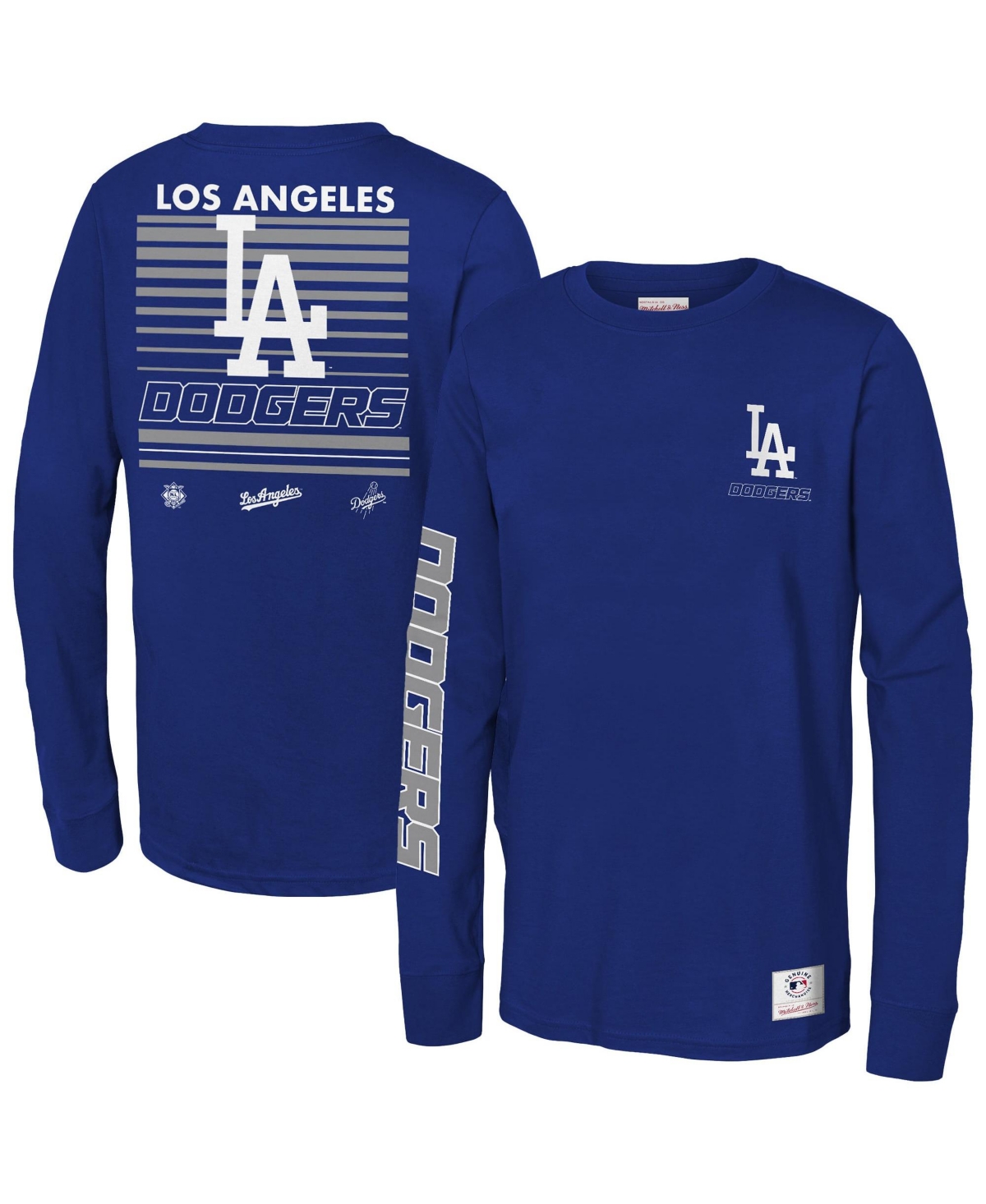 Mitchell & Ness Big Boys' and Girls' Royal Los Angeles Dodgers Triple Play Long-Sleeves T-Shirt - Royal