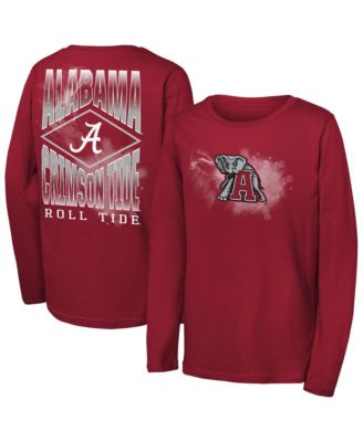 Big Boys' and Girls' Crimson Alabama Crimson Tide Full Steam Long-Sleeves T-Shirt
