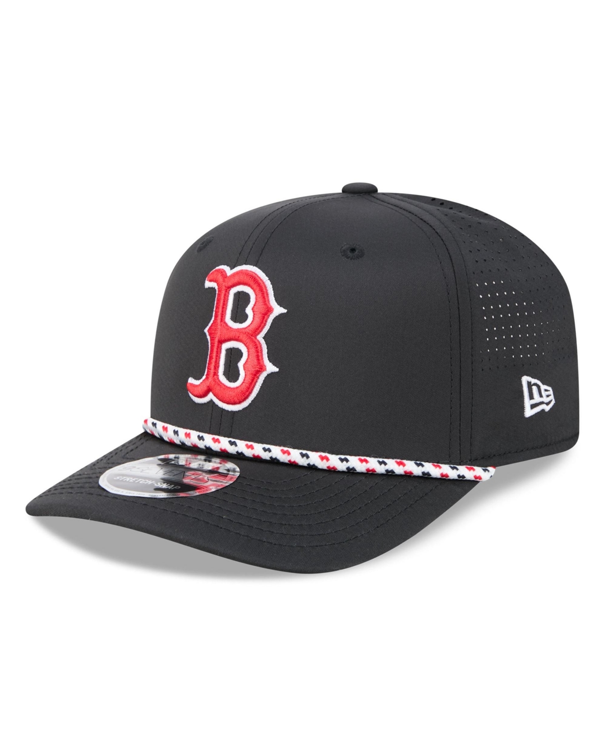New Era Men's Black Boston Red Sox Vented 9SEVENTY Rope Adjustable Hat - Black