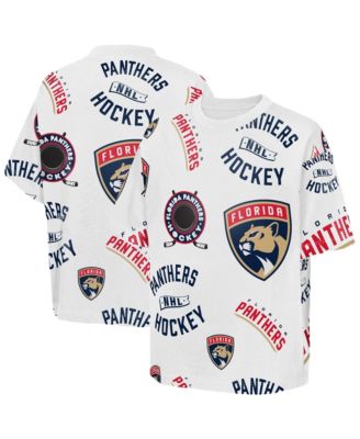 Big Boys' and Girls' White Florida Panthers Unstoppable Elevated T-Shirt