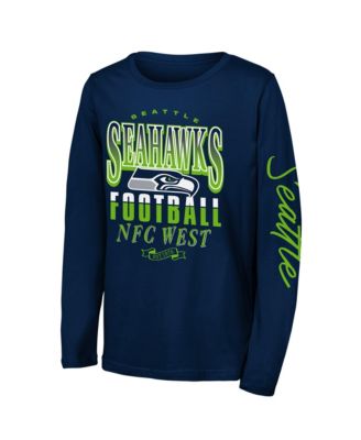 Big Boys' and Girls' College Navy Seattle Seahawks Real Ones Long-Sleeves T-Shirt