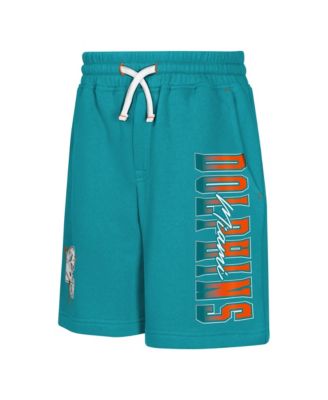 Big Boys' and Girls' Aqua Miami Dolphins Audible Fleece Shorts