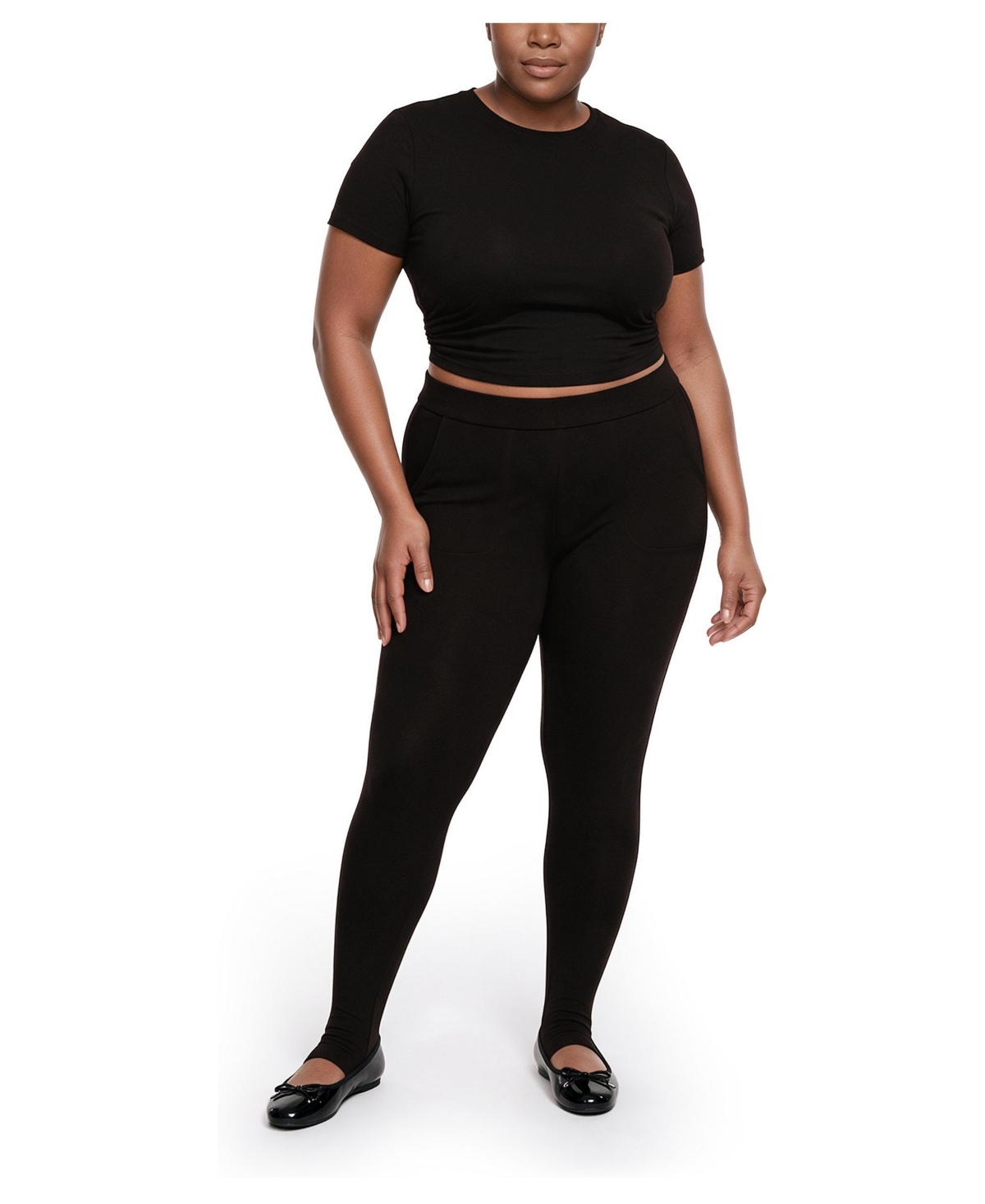 Torrid Plus Size High-Rise Stirrup Leggings with Pockets - Black