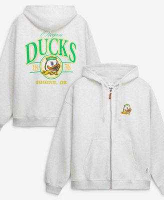 Women's Heather Gray Oregon Ducks Janise Full-Zip Hoodie