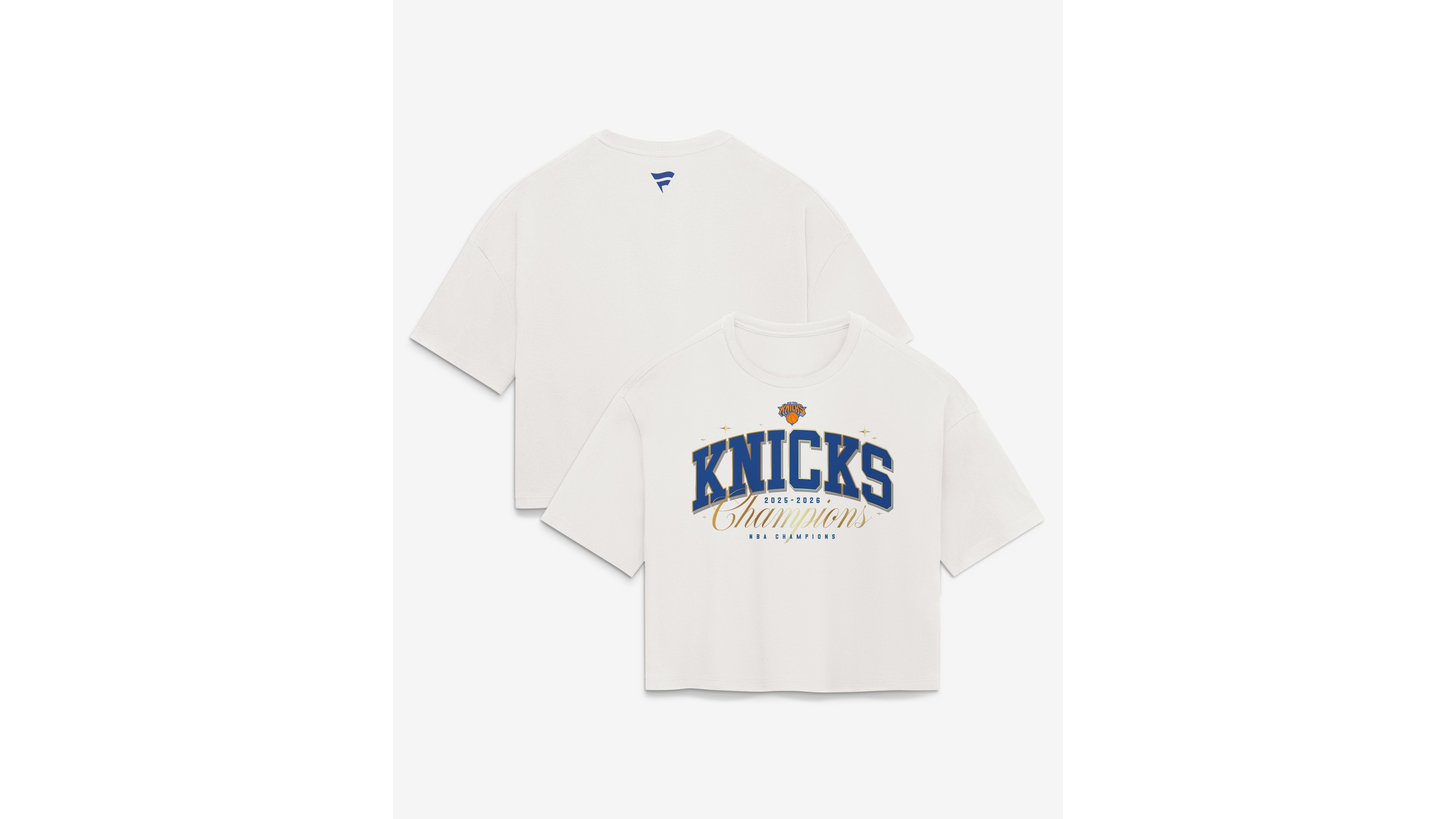 Fanatics Women's White New York Knicks Banner Bound Cropped T-Shirt