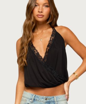 Women's Eilen Lacey Lace Halter Wrap Top
