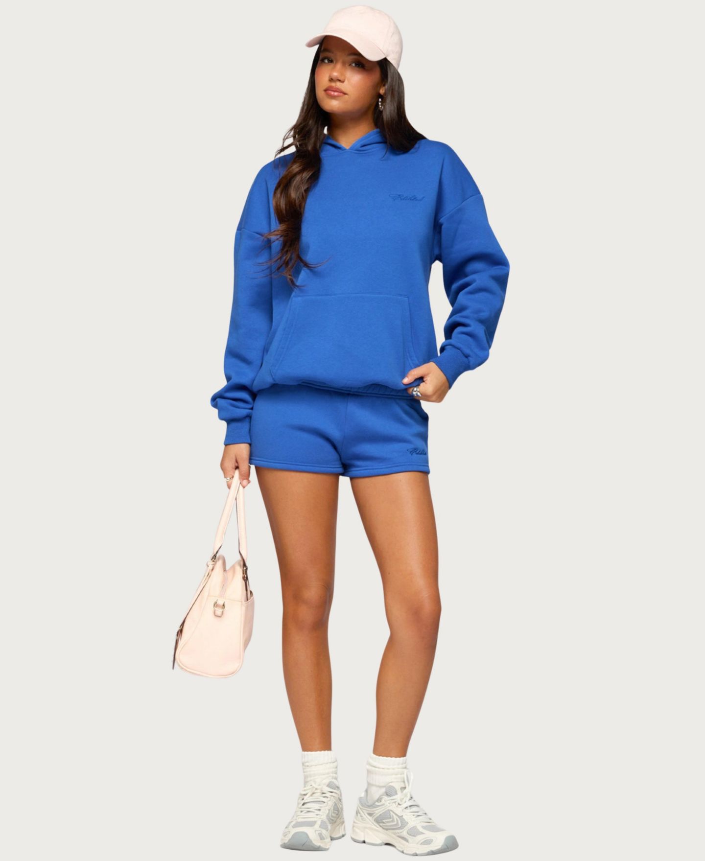 Женские шорты Edikted Basic Girl Low-Rise Pull-On, 15" Inseam, цвет: Синий — фото 5