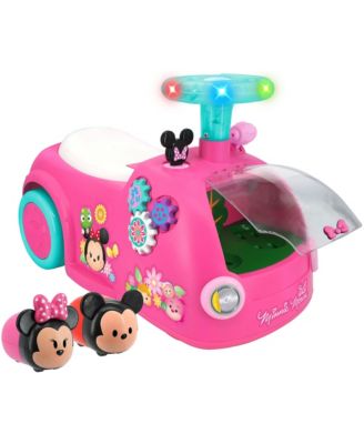 Zoom 'n' Go Minnie Activity Ride-On with Light-Up Steering Wheel, Sound Effects & Mini Zoom Cars, Ages 12-36 Months