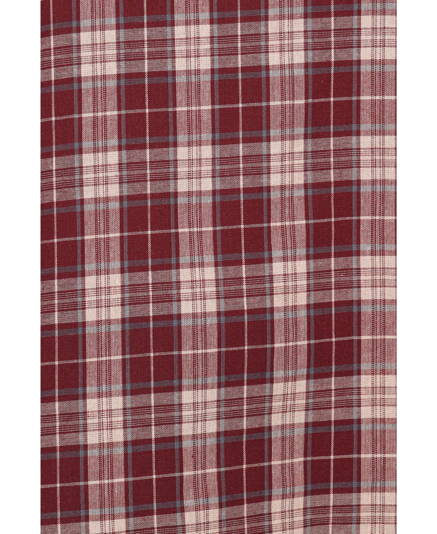 Женская блузка Petal & Pup Evandri Plaid Frill-Collar, цвет: Бордовый клетчатый — фото 9