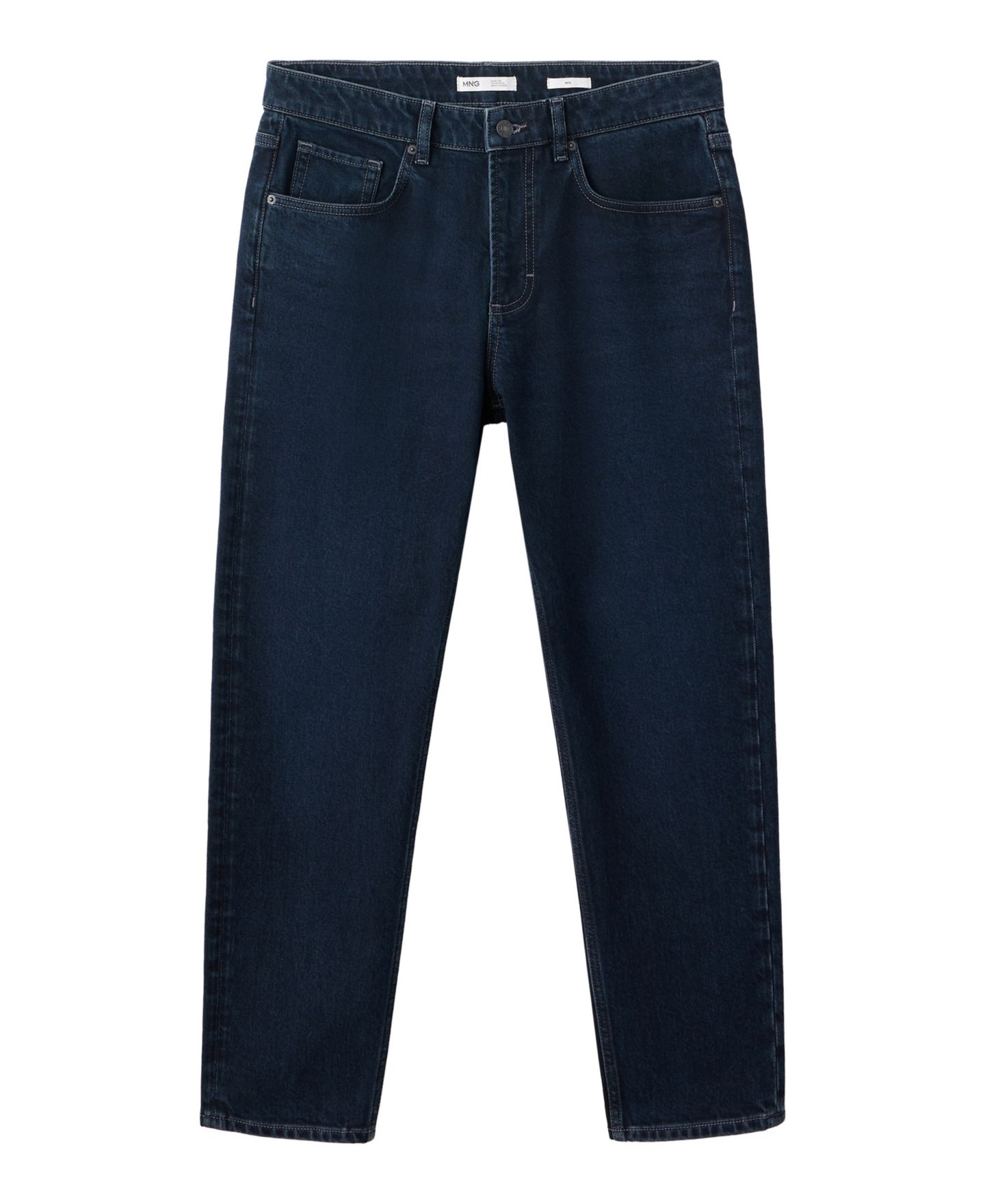 Мужские джинсы Mango Ben Tapered Mid-Rise, цвет: Глубокий тёмный синий — фото 1
