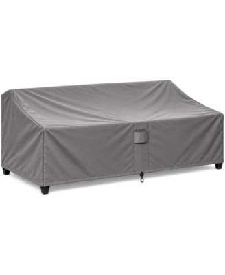 Outdoor Couch Cover Water Resistant, 3-Seater Patio Sofa and Loveseat Cover with Air Vents and Leg Straps - 88"W x 33"D x 32.5"H - Grey