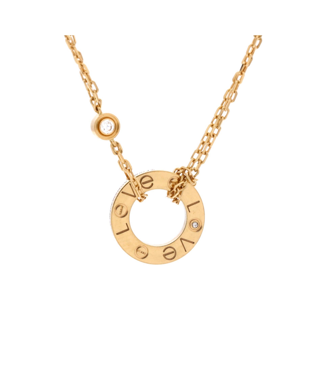 Pre-Owned Cartier 2 Diamonds Love Pendant Necklace - 18k yellow gold