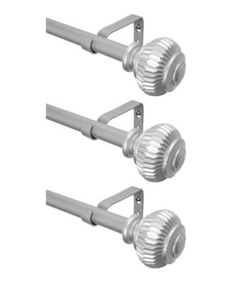 D11 3/4-Inch Adjustable Decorative Curtain Rod, 86-120 Inches, 3-Pack