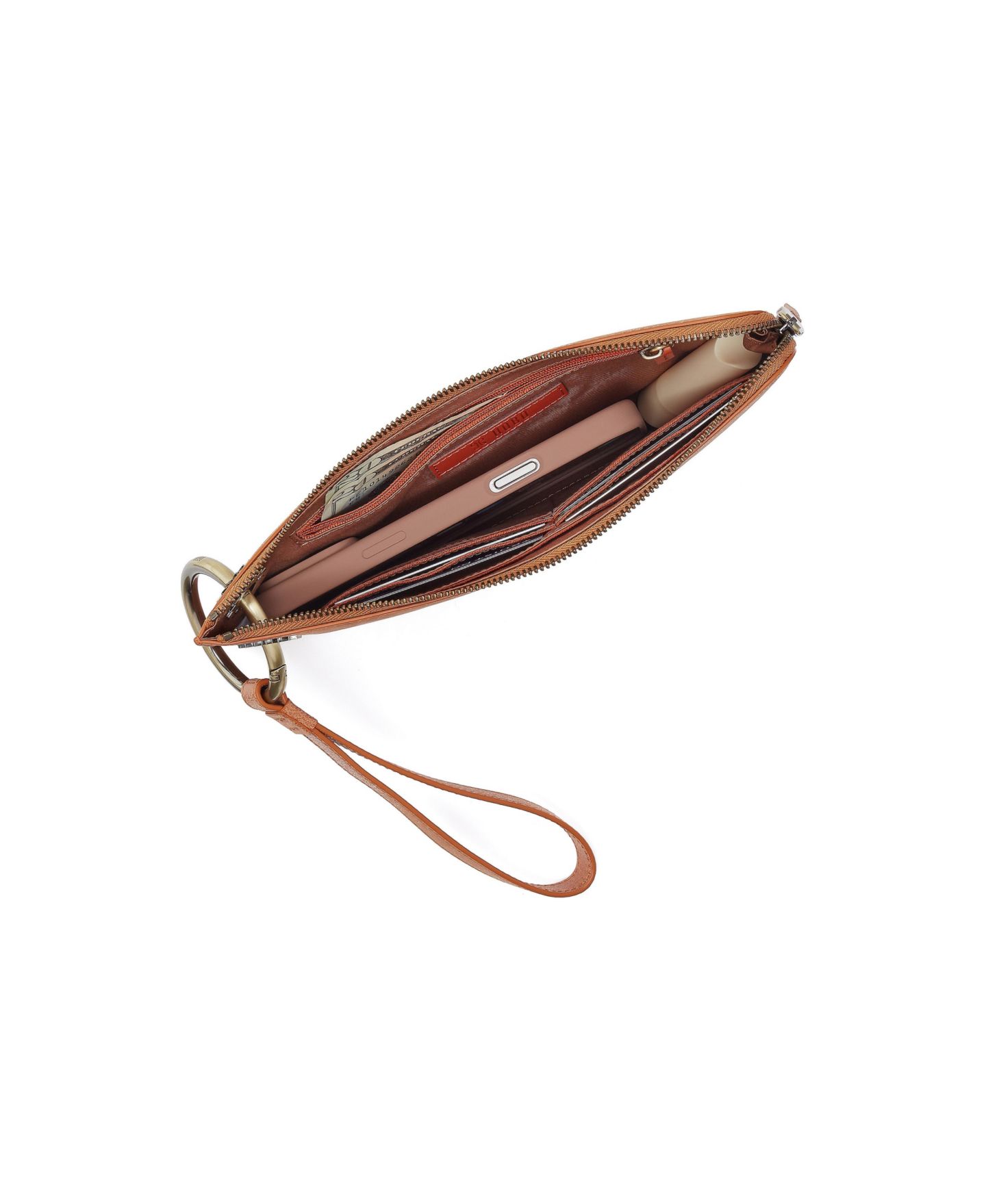 Женская сумка HOBO Jett Leather Zip Closure Wristlet, цвет: Виски — фото 2