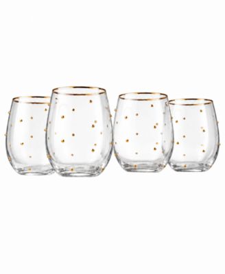 Celebrate Stemless Wine Glasses, Set of 4