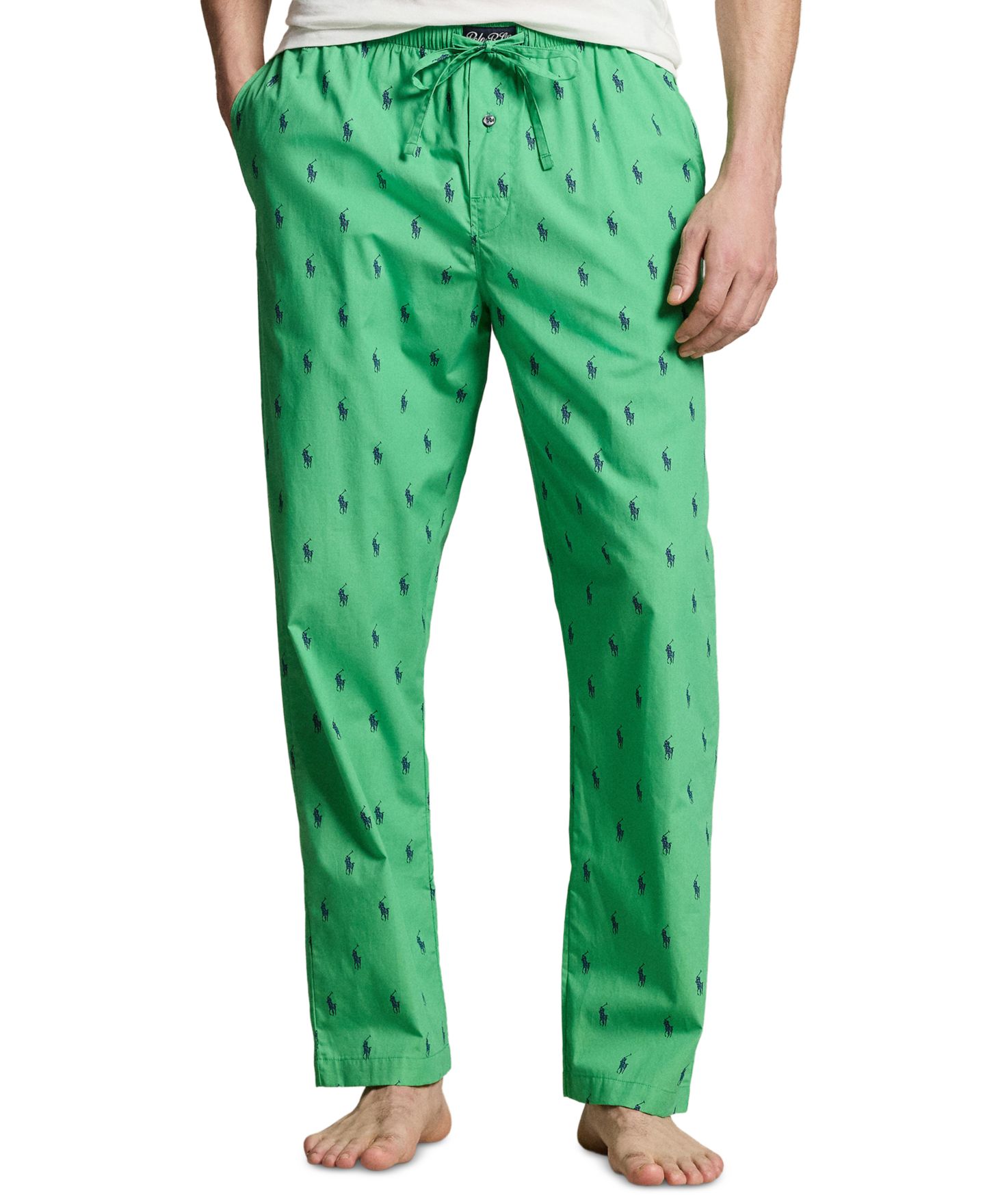 Пижама Slim-Fit для мужчин — Polo Ralph Lauren, цвет: Зелёный / Королевский синий — фото 1