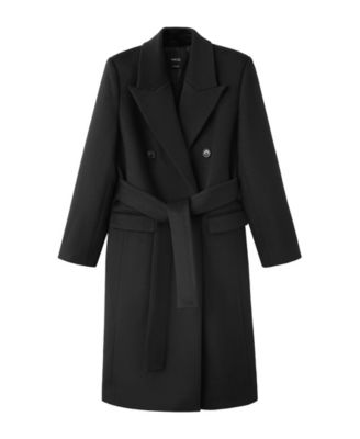 Women's Plus Size Double-Breasted Long Coat