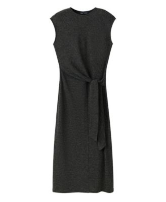Women's Plus Size Knot Knitted Midi Sleeveless Dress
