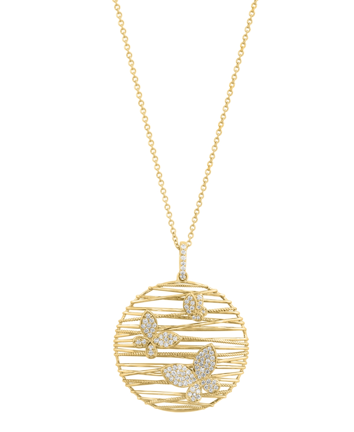 Effy Collection Diamond Butterfly Cable Chain Pendant Necklace (3/8 ct. t.w.) in 14k Yellow Gold - Yellow Gold