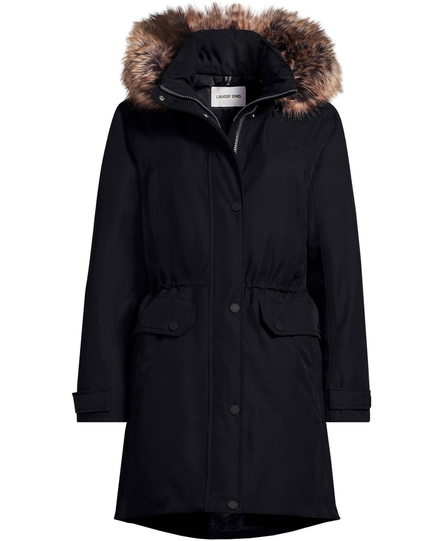Женская куртка Lands' End Expedition Down Waterproof Winter, цвет: Чёрный — фото 4