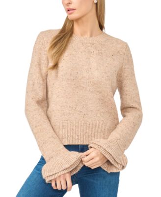 Women's Crewneck Ruffle Cuff Sweater