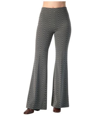 Women's High-Waist Chevron Knit Flare Pants