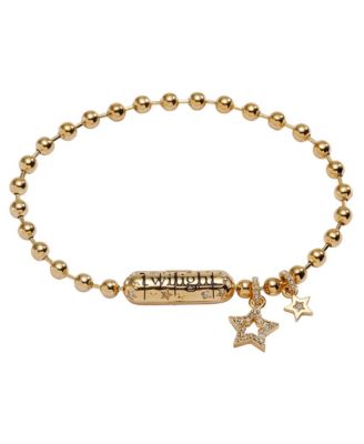Forever The Twilight Saga Crystal Gold-Tone Barrel Closure Bracelet