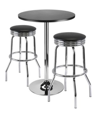 Round Pub Set, PVC Swivel Stools, Bar Table
