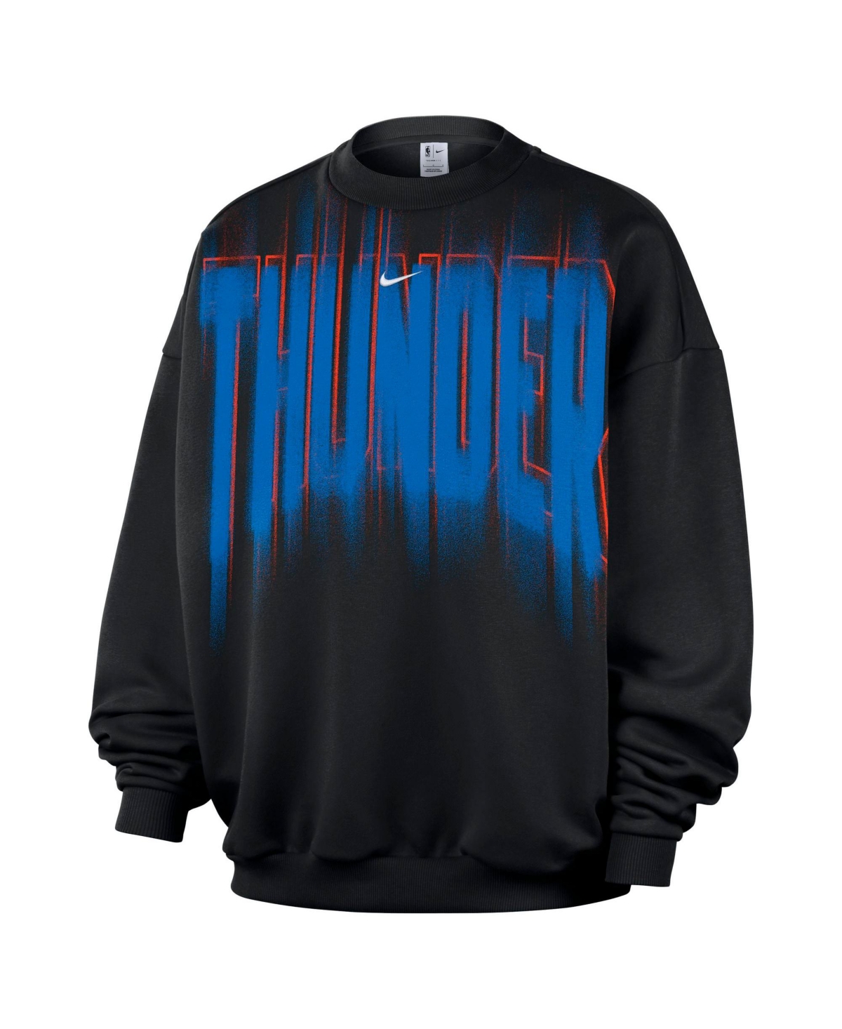 Nike Men's Black, White Oklahoma City Thunder 2026 Game Theather Fleece Crewneck Sweatshirt - Black, White