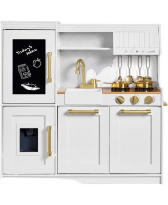 Walmart Exclusive Wooden Pretend Play Kitchen for Kids, Interactive Playset, 11 Accessories