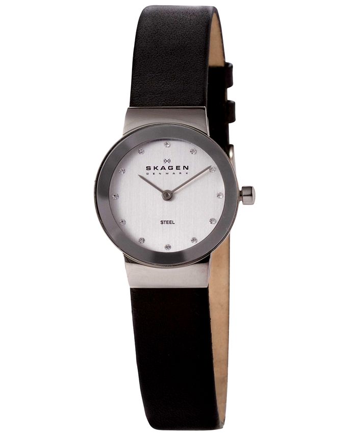 Skagen Women's Freja Black Leather Strap Watch 22mm 358XSSLBC & Reviews