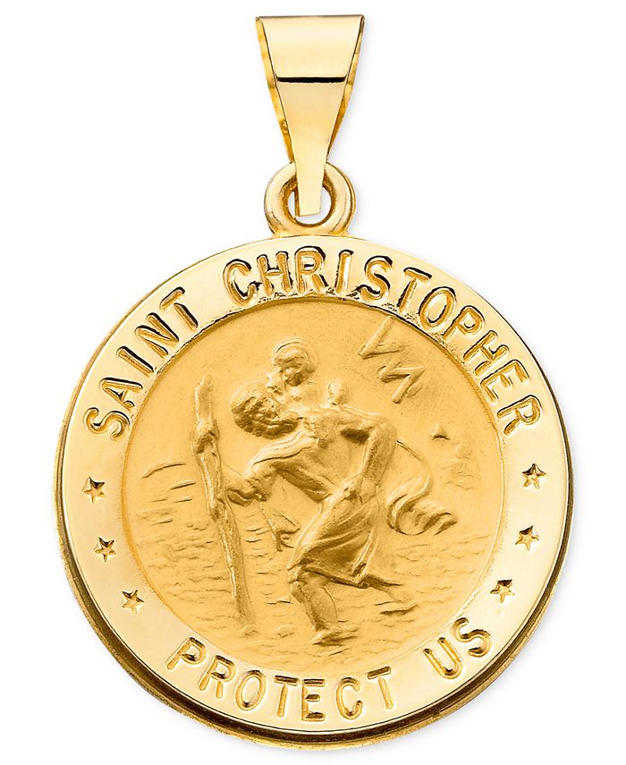 Italian 10k yellow gold St.Christopher charmpendant