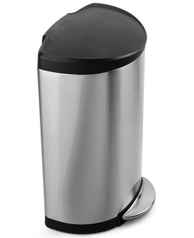 simplehuman 40-Liter Semi-Round Plastic Lid Trash Can