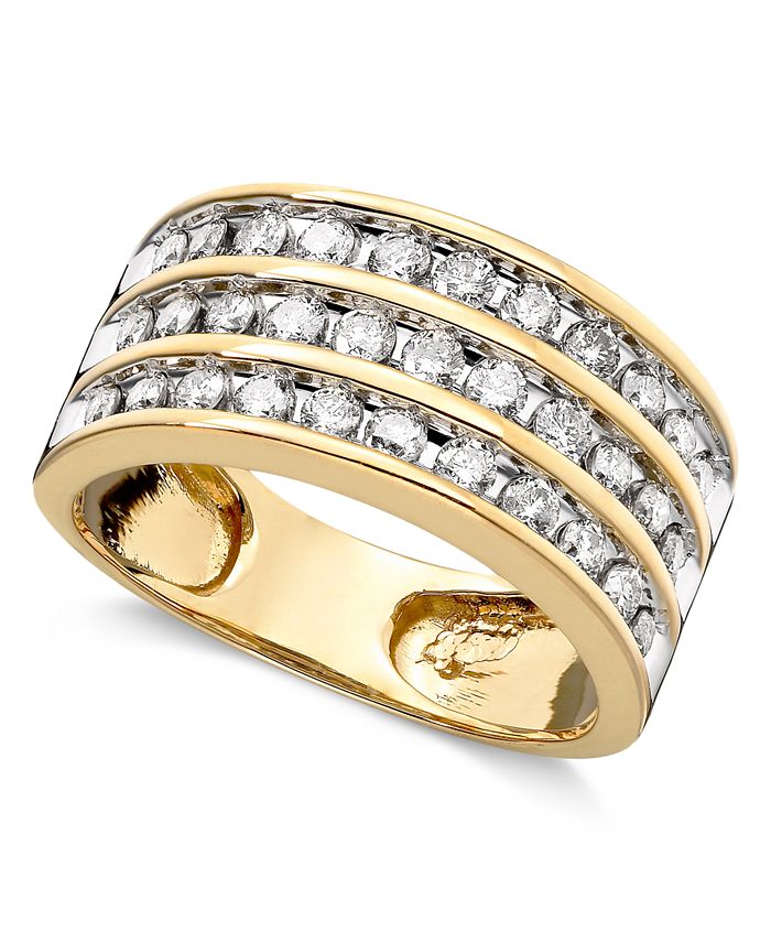 Macy's - Three-Row Diamond Ring (1 ct. t.w.) in 14k Gold or White Gold