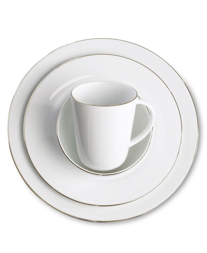 Charter Club Dinnerware, Grand Buffet Platinum Fine Line Round 4 Piece