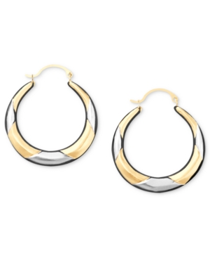 image of 10k Two-Tone Gold Hoop Earrings