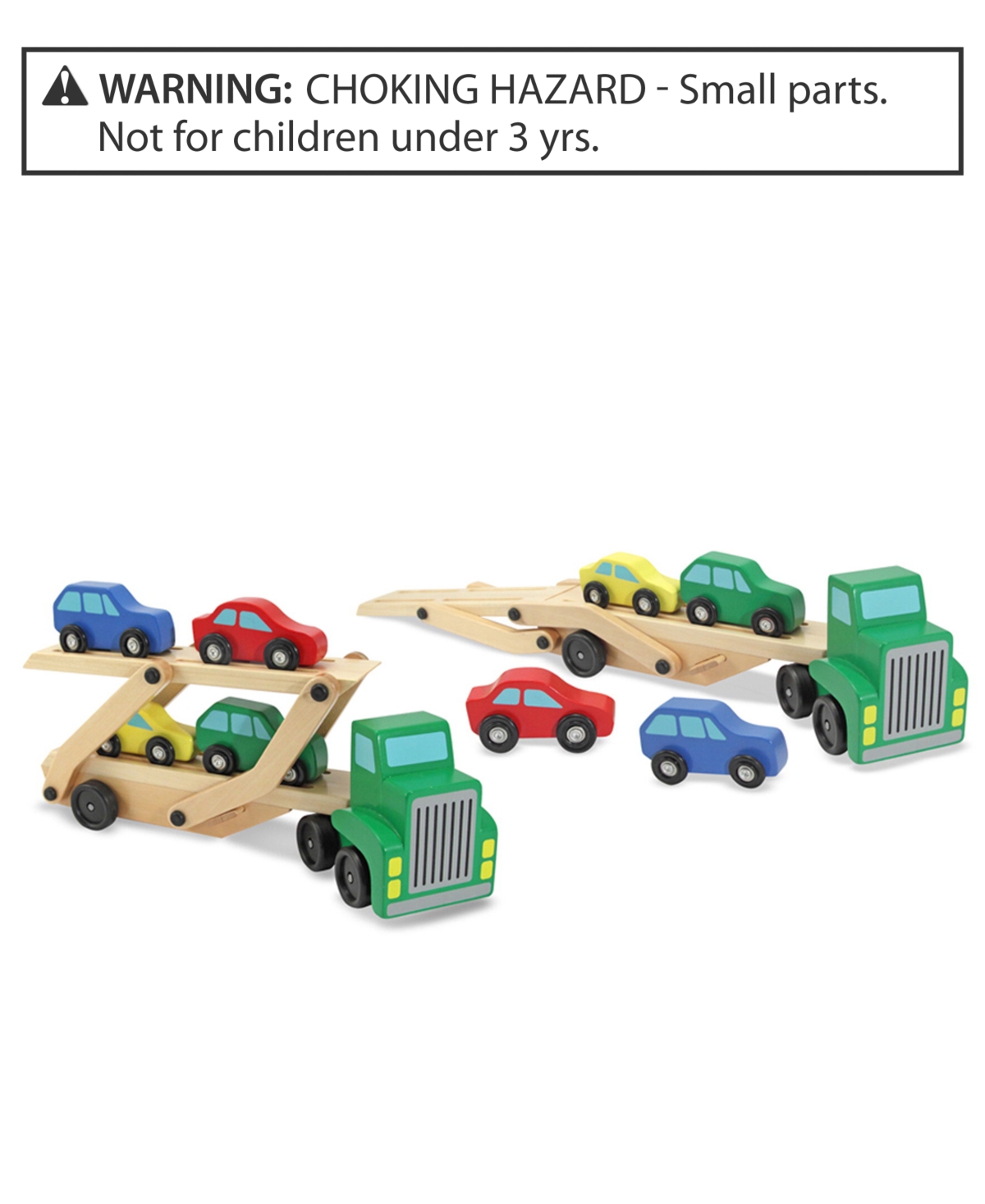 Shop Melissa & Doug Car Carrier Truck And Cars Wooden Toy Set With 1 Truck And 4 Cars In Multi