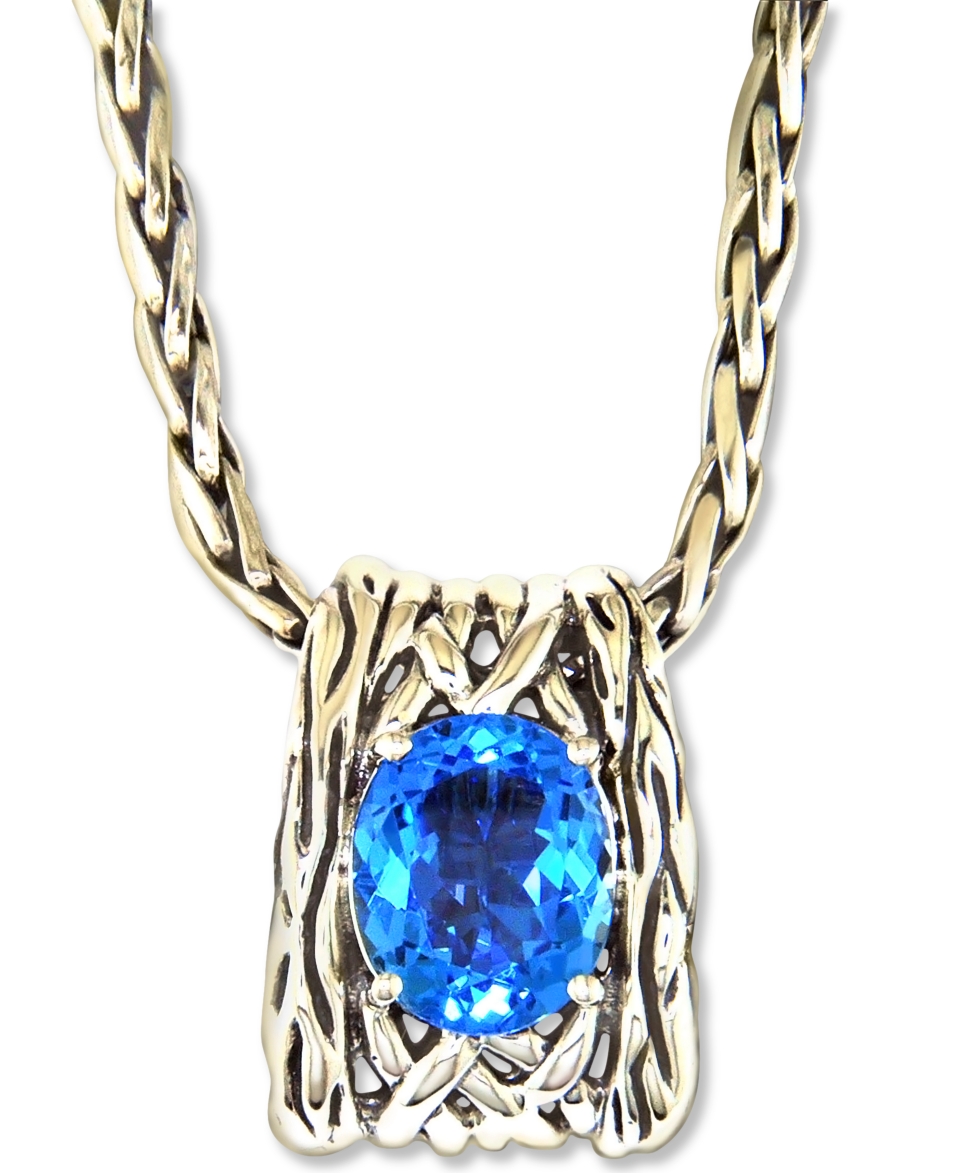 Balissima by EFFY Blue Topaz Oval Weave Pendant (6 ct. t.w.) in