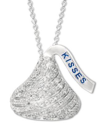 Hershey S Diamond Kiss Pendant Necklace In Sterling Silver 1 8 Ct T W   792892 Fpx.tif