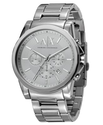 armani exchange stainless steel watch