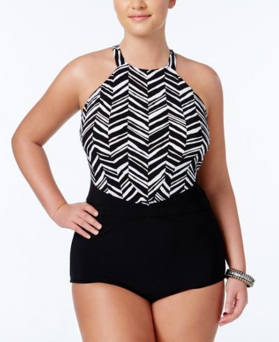 Plus size control top swimwear plus size business