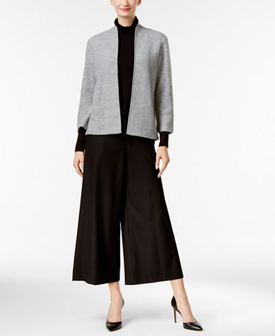 Anne Klein Open Cardigan, Turtleneck & Knit Culottes